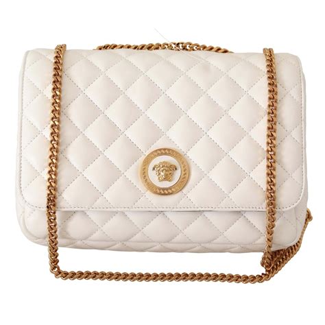 versace white quilted bag|Versace bag price.